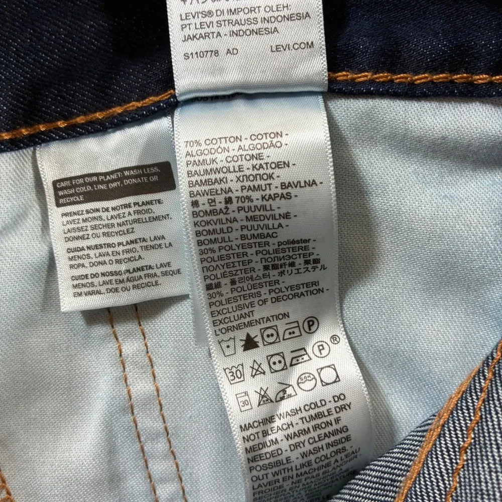 NEW Levi's 514 Straight Jeans 36x30 Dark Indigo Blue Denim USA Cowboy